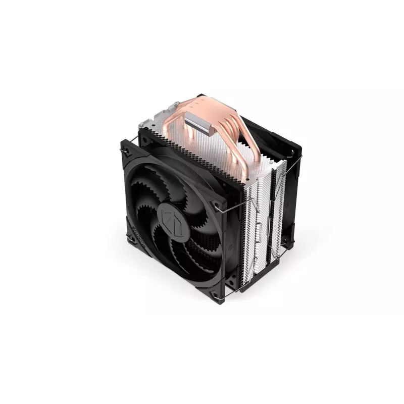 Gaisa dzesētājs ENDORFY Fera 5 Dual Fan — 2x 120 mm PWM ventilatori, 4 siltuma caurules, TDP 220 W, saderīgs ar LGA 2011 un dažādiem ligzdām, melns