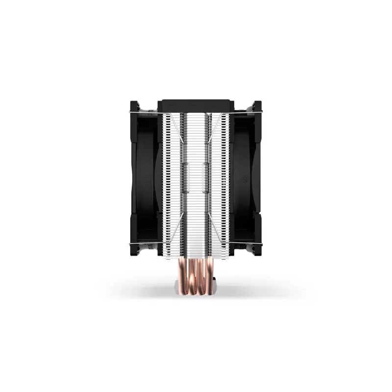 Gaisa dzesētājs ENDORFY Fera 5 Dual Fan — 2x 120 mm PWM ventilatori, 4 siltuma caurules, TDP 220 W, saderīgs ar LGA 2011 un dažādiem ligzdām, melns