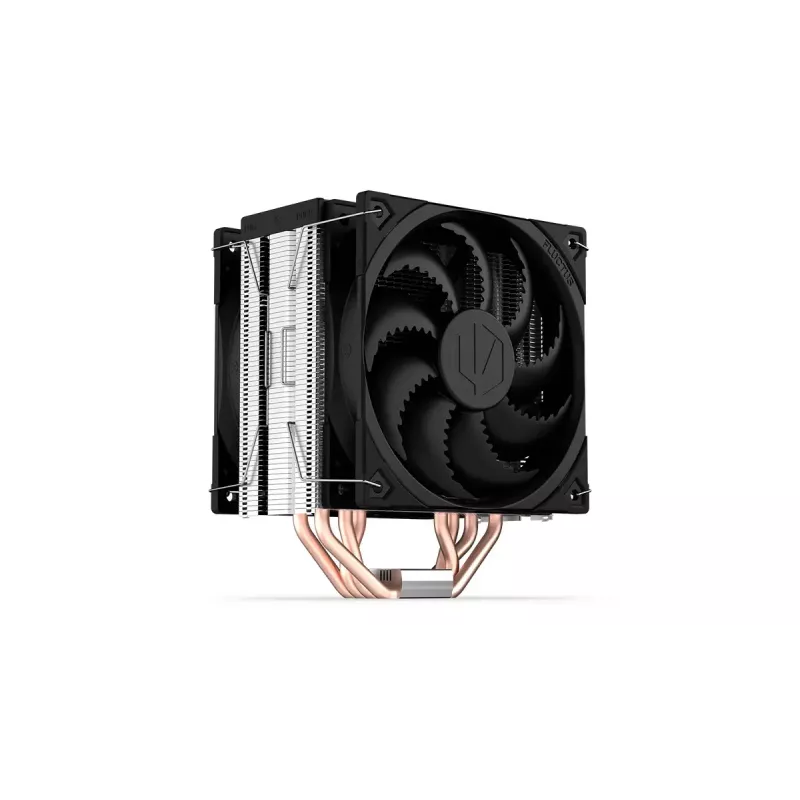 Gaisa dzesētājs ENDORFY Fera 5 Dual Fan — 2x 120 mm PWM ventilatori, 4 siltuma caurules, TDP 220 W, saderīgs ar LGA 2011 un dažādiem ligzdām, melns