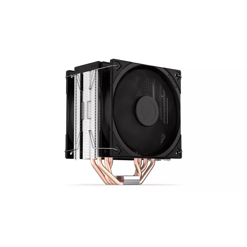 Gaisa dzesētājs ENDORFY Fera 5 Dual Fan — 2x 120 mm PWM ventilatori, 4 siltuma caurules, TDP 220 W, saderīgs ar LGA 2011 un dažādiem ligzdām, melns
