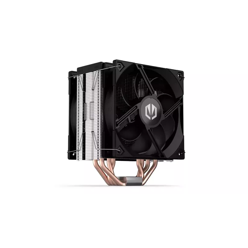 Gaisa dzesētājs ENDORFY Fera 5 Dual Fan — 2x 120 mm PWM ventilatori, 4 siltuma caurules, TDP 220 W, saderīgs ar LGA 2011 un dažādiem ligzdām, melns