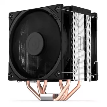 Gaisa dzesētājs ENDORFY Fera 5 Dual Fan — 2x 120 mm PWM ventilatori, 4 siltuma caurules, TDP 220 W, saderīgs ar LGA 2011 un dažādiem ligzdām, melns