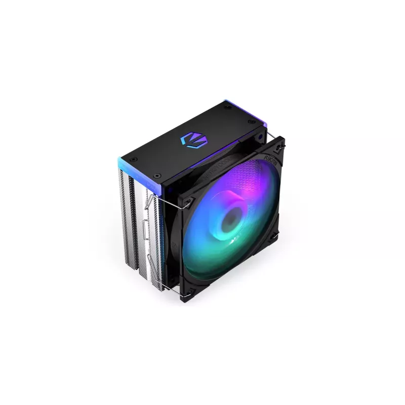 Gaisa dzesētājs ENDORFY Fera 5 ARGB 120 mm melns — 4 siltuma caurules, 1x120 mm PWM ventilators, TDP 220 W, augstums 155 mm