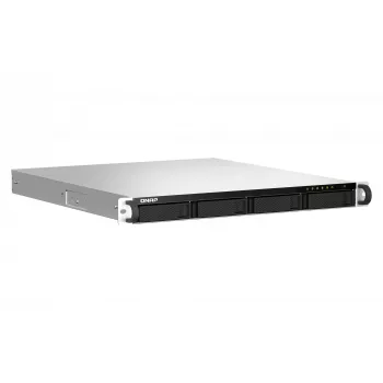 QNAP TS-464U-RP NAS Rack (1U) Intel® Celeron® N5095 8 GB DDR4 0 TB QNAP Turbo System Alumīnijs, Melns