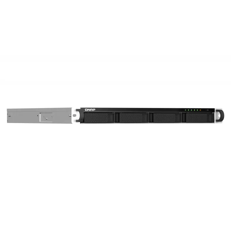 QNAP TS-464U-RP NAS Rack (1U) Intel® Celeron® N5095 8 GB DDR4 0 TB QNAP Turbo System Alumīnijs, Melns