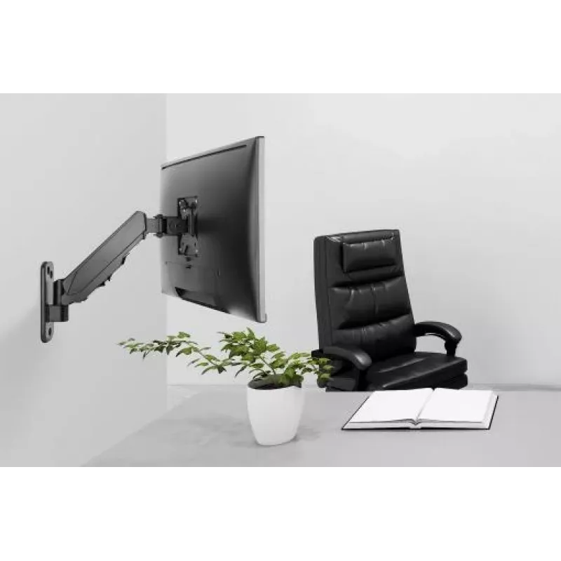 DIGITUS Vienas monitors sienas stiprinājums ar gāzes atsperi 17-32 collām, 8 kg (maks.) melns