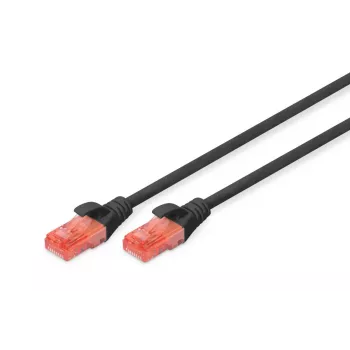 DIGITUS Professional komutācijas kabelis - CAT6 - U/UTP - Snagless - 2m - melns
