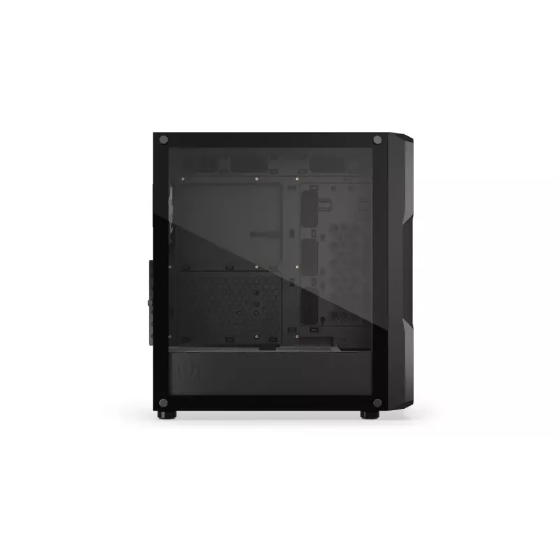 PC korpuss ENDORFY Regnum 400 ARGB Tower Black — ATX, rūdīts stikls, ARGB, 3x120mm priekšā, 1x120mm aizmugurē, atbalsta GPU līdz 37 cm