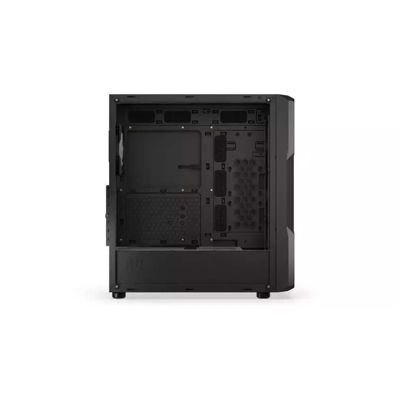 PC korpuss ENDORFY Regnum 400 ARGB Tower Black — ATX, rūdīts stikls, ARGB, 3x120mm priekšā, 1x120mm aizmugurē, atbalsta GPU līdz 37 cm