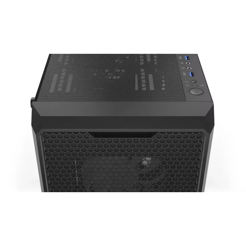 PC korpuss ENDORFY Regnum 400 ARGB Tower Black — ATX, rūdīts stikls, ARGB, 3x120mm priekšā, 1x120mm aizmugurē, atbalsta GPU līdz 37 cm