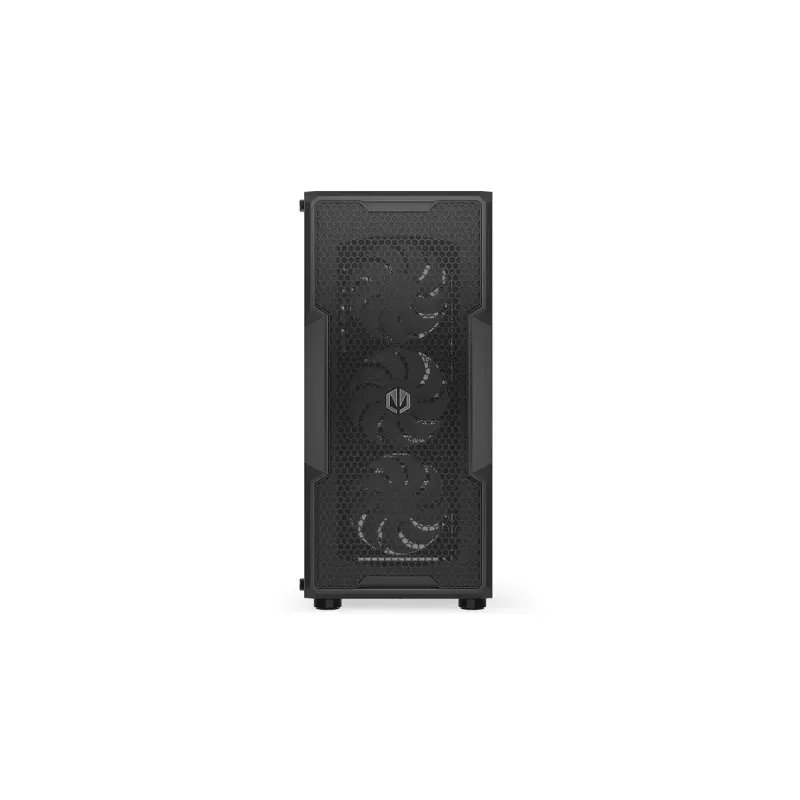 PC korpuss ENDORFY Regnum 400 ARGB Tower Black — ATX, rūdīts stikls, ARGB, 3x120mm priekšā, 1x120mm aizmugurē, atbalsta GPU līdz 37 cm