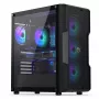 PC korpuss ENDORFY Regnum 400 ARGB Tower Black — ATX, rūdīts stikls, ARGB, 3x120mm priekšā, 1x120mm aizmugurē, atbalsta GPU līdz 37 cm