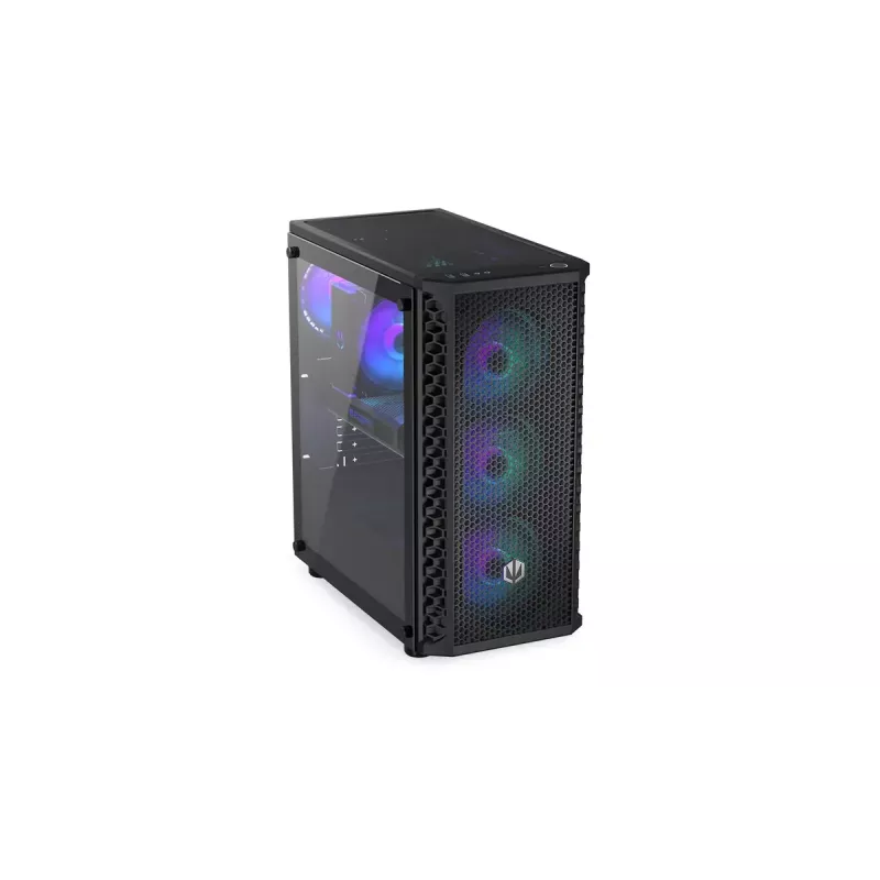 PC korpuss ENDORFY Signum 300 ARGB Tornis Melns — ATX, rūdīts stikls, ARGB apgaismojums, atbalsta GPU 350mm, CPU dzesētāja augstums 161mm