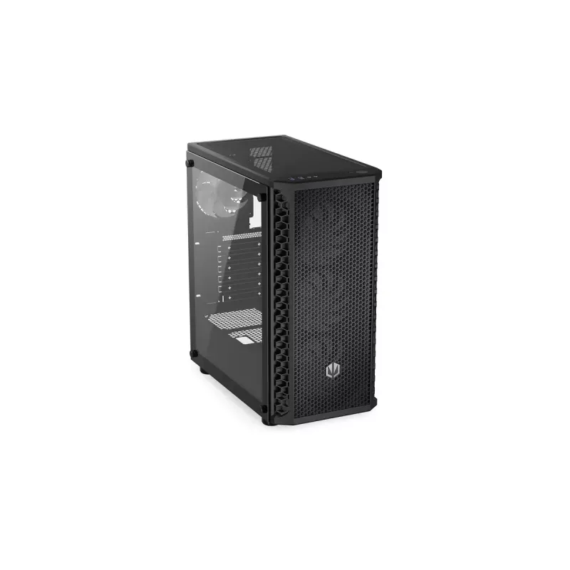 PC korpuss ENDORFY Signum 300 ARGB Tornis Melns — ATX, rūdīts stikls, ARGB apgaismojums, atbalsta GPU 350mm, CPU dzesētāja augstums 161mm