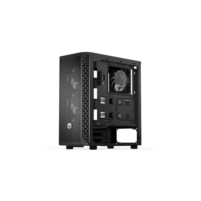 PC korpuss ENDORFY Signum 300 ARGB Tornis Melns — ATX, rūdīts stikls, ARGB apgaismojums, atbalsta GPU 350mm, CPU dzesētāja augstums 161mm