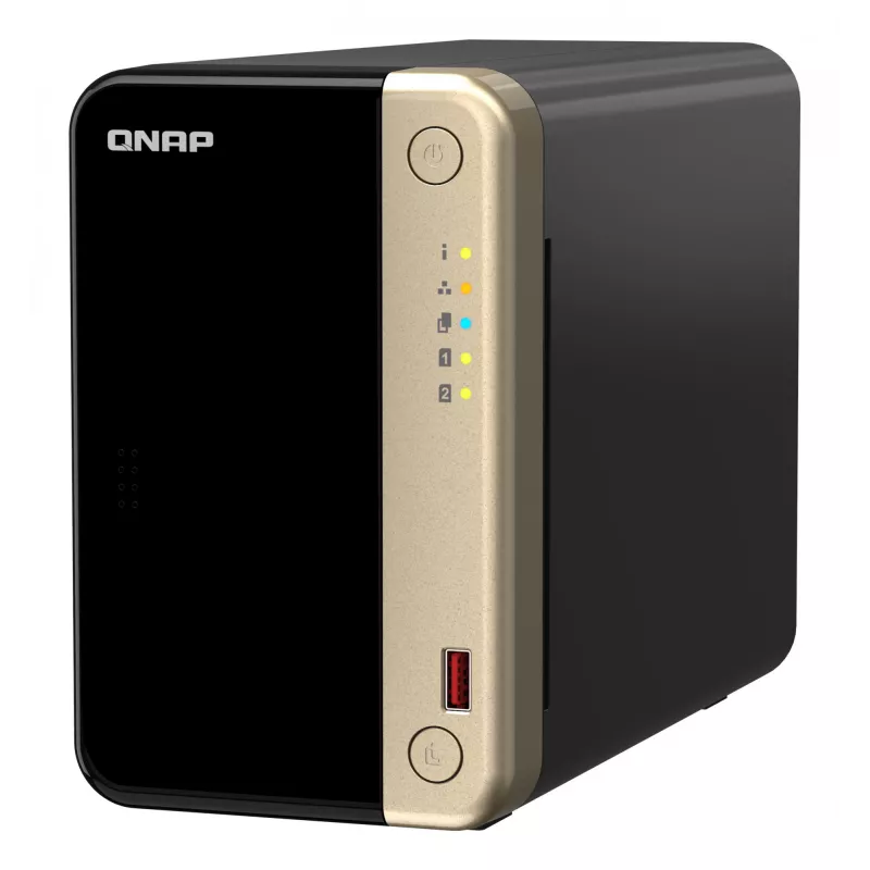QNAP TS-264 NAS Tornis Intel® Celeron® N5095 8 GB 0 TB QNAP QTS Melns, Zelts