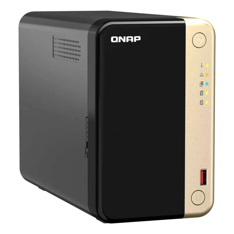 QNAP TS-264 NAS Tornis Intel® Celeron® N5095 8 GB 0 TB QNAP QTS Melns, Zelts