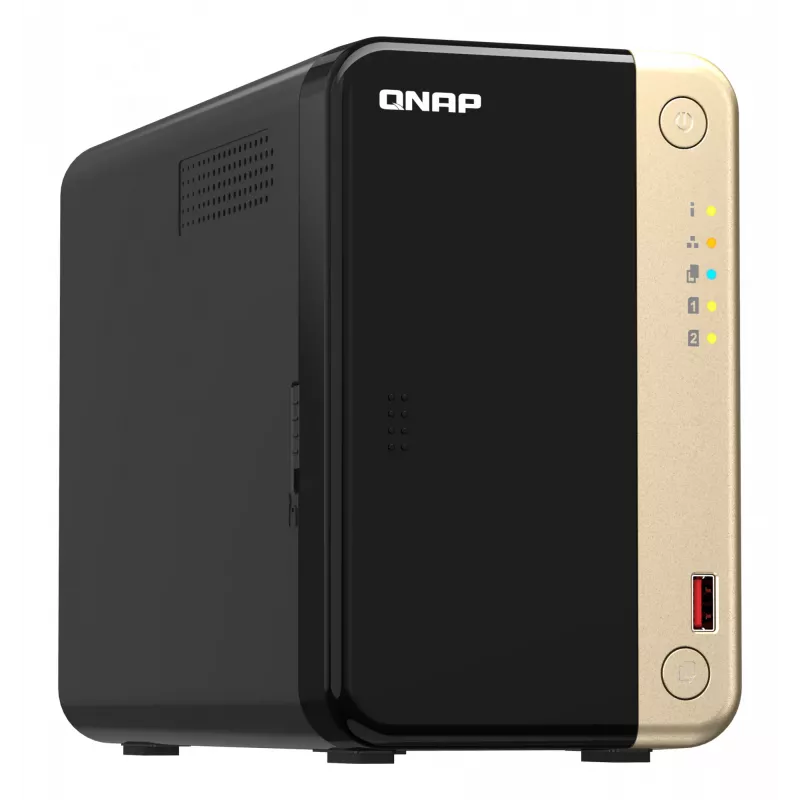 QNAP TS-264 NAS Tornis Intel® Celeron® N5095 8 GB 0 TB QNAP QTS Melns, Zelts