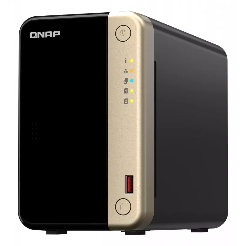 QNAP TS-264 NAS Tornis Intel® Celeron® N5095 8 GB 0 TB QNAP QTS Melns, Zelts