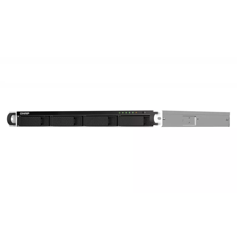 QNAP TS-464U NAS Rack (1U) Intel® Celeron® N5095 8 GB DDR4 0 TB QNAP Turbo System Aluminium, Black