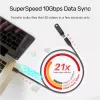 USB-C–USB-C kabelis Unitek C14086BK-1.5M — USB 3.2 Gen 2, 10 Gbit/s, 5 m, melns