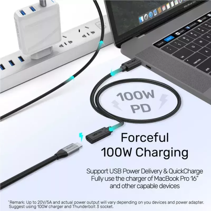 USB-C–USB-C kabelis Unitek C14086BK-1.5M — USB 3.2 Gen 2, 10 Gbit/s, 5 m, melns