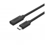 USB-C–USB-C kabelis Unitek C14086BK-1.5M — USB 3.2 Gen 2, 10 Gbit/s, 5 m, melns