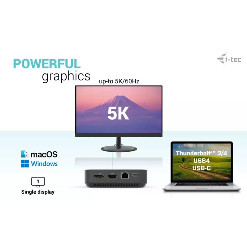i-tec USB-C HDMI Dual DP Docking Station ar Power Delivery 100 W un Universālo lādētāju 100 W