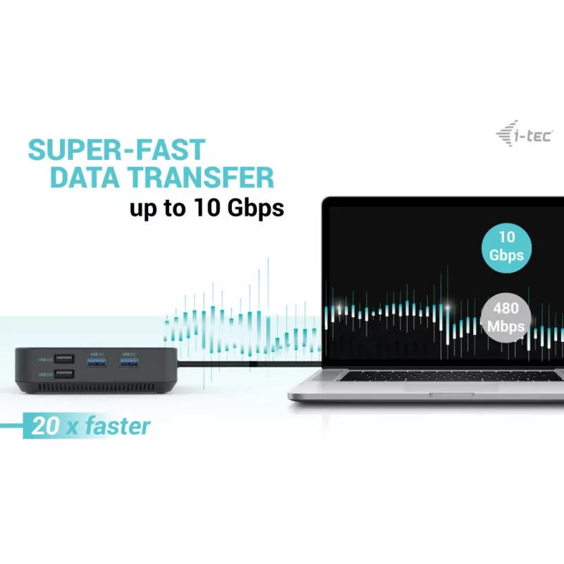 i-tec USB-C HDMI Dual DP Docking Station ar Power Delivery 100 W un Universālo lādētāju 100 W