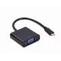 GEMBIRD USB Type-C uz VGA displeja adapteris, 15 cm, melns
