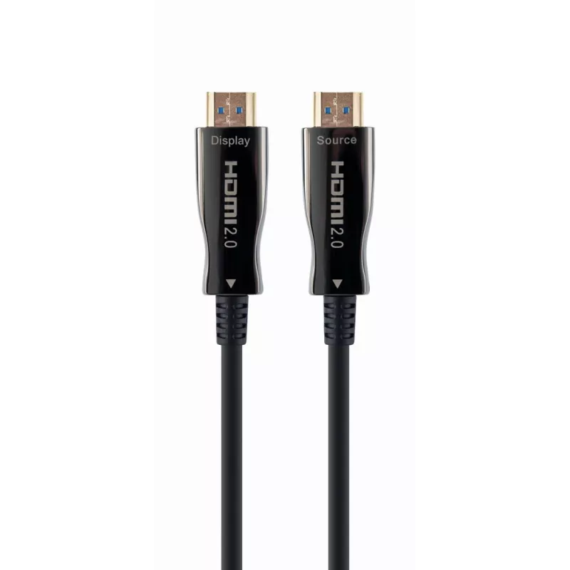 HDMI kabelis Gembird CCBP‑HDMI‑AOC‑20M‑02 — 20 m optiskais HDMI Type A spraudnis, HDMI 2.0, 4K@60Hz, HDR, 4:4:4