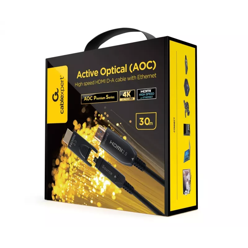 GEMBIRD AOC ātrgaitas HDMI D-A kabelis ar Ethernet, “AOC Premium Series”, 30 m