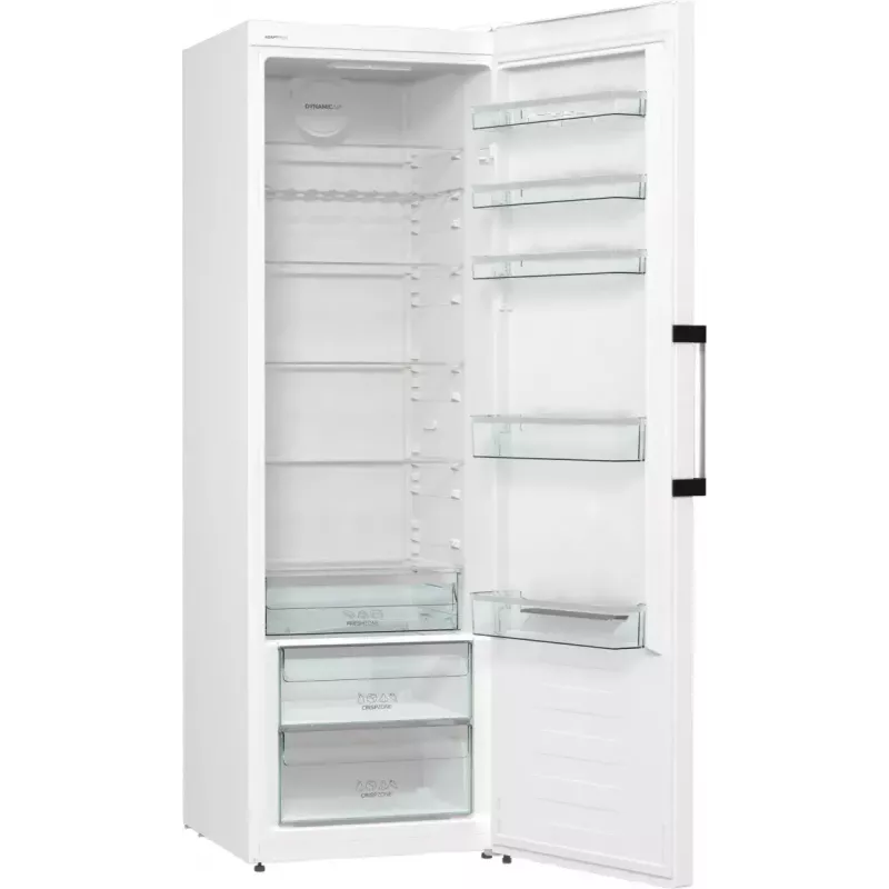 Brīvi stāvošs ledusskapis Gorenje R619EAW6 — 398 L, energoefektivitātes klase E, 1850×595×663 mm, balts