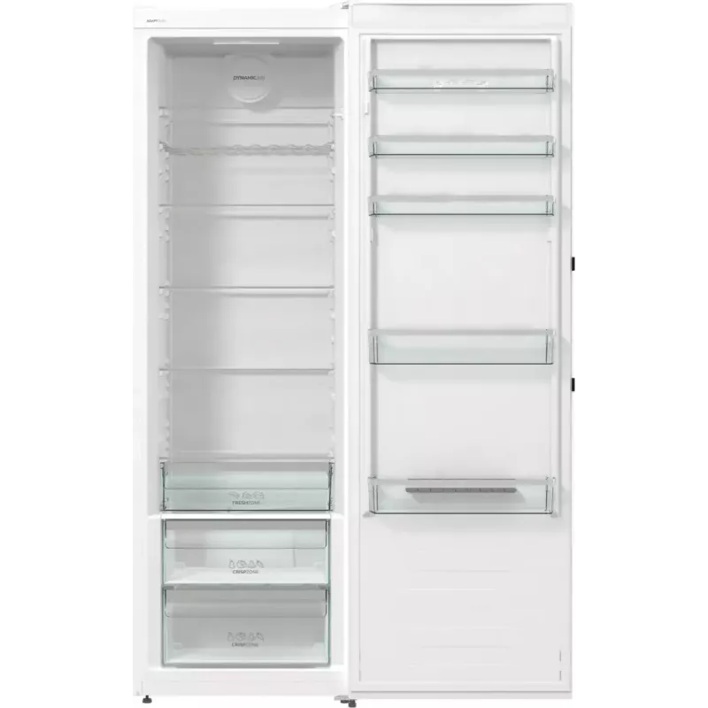 Brīvi stāvošs ledusskapis Gorenje R619EAW6 — 398 L, energoefektivitātes klase E, 1850×595×663 mm, balts