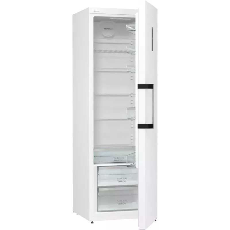 Brīvi stāvošs ledusskapis Gorenje R619EAW6 — 398 L, energoefektivitātes klase E, 1850×595×663 mm, balts