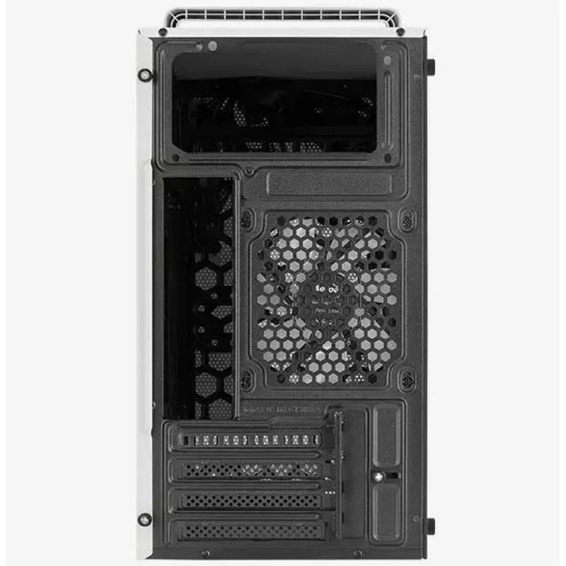 Datora korpuss AEROCOOL PGS CS-109-G-WT-v1 Mini Tornis SPCC balts — microATX, līdz 26 cm GPU, FRGB, sieta priekšpuse
