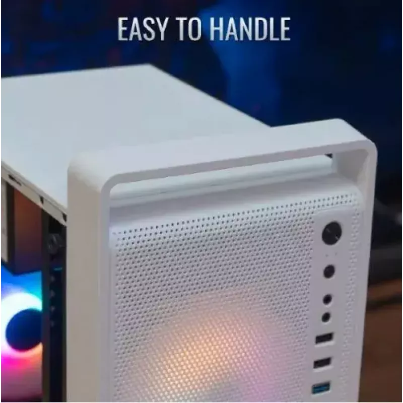 Datora korpuss AEROCOOL PGS CS-109-G-WT-v1 Mini Tornis SPCC balts — microATX, līdz 26 cm GPU, FRGB, sieta priekšpuse