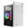 Datora korpuss AEROCOOL PGS CS-109-G-WT-v1 Mini Tornis SPCC balts — microATX, līdz 26 cm GPU, FRGB, sieta priekšpuse