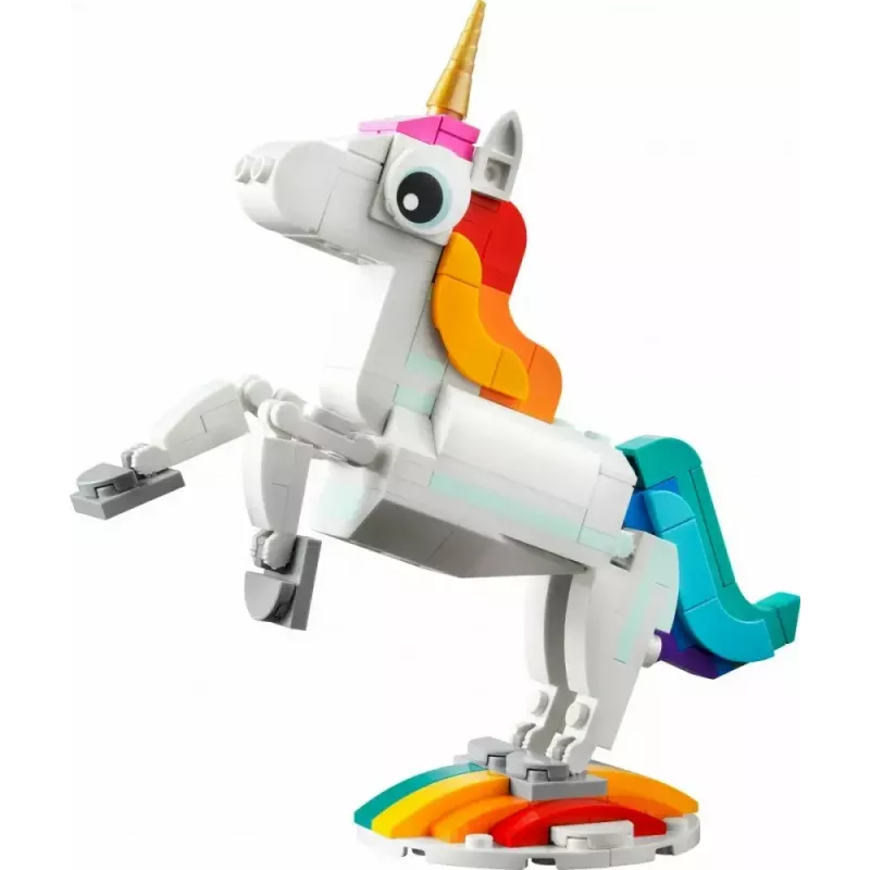 Konstruktors LEGO Creator 3in1 31140 Maģiskais vienradzis, 145 detaļas, 130 mm augstums, vecums 7+