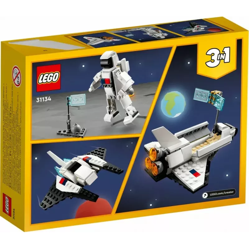LEGO Creator 3-in-1 kosmosa kuģa konstruktora komplekts 31134 — 144 detaļas, no 6 gadu vecuma, 160×120×60 mm