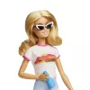 Barbie Dreamhouse Adventures lelle un aksesuāri, “Malibu” ceļojumu komplekts ar kucēnu un 10+ detaļām, ieskaitot darbspējīgu čemodānu