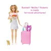 Barbie Dreamhouse Adventures lelle un aksesuāri, “Malibu” ceļojumu komplekts ar kucēnu un 10+ detaļām, ieskaitot darbspējīgu čemodānu