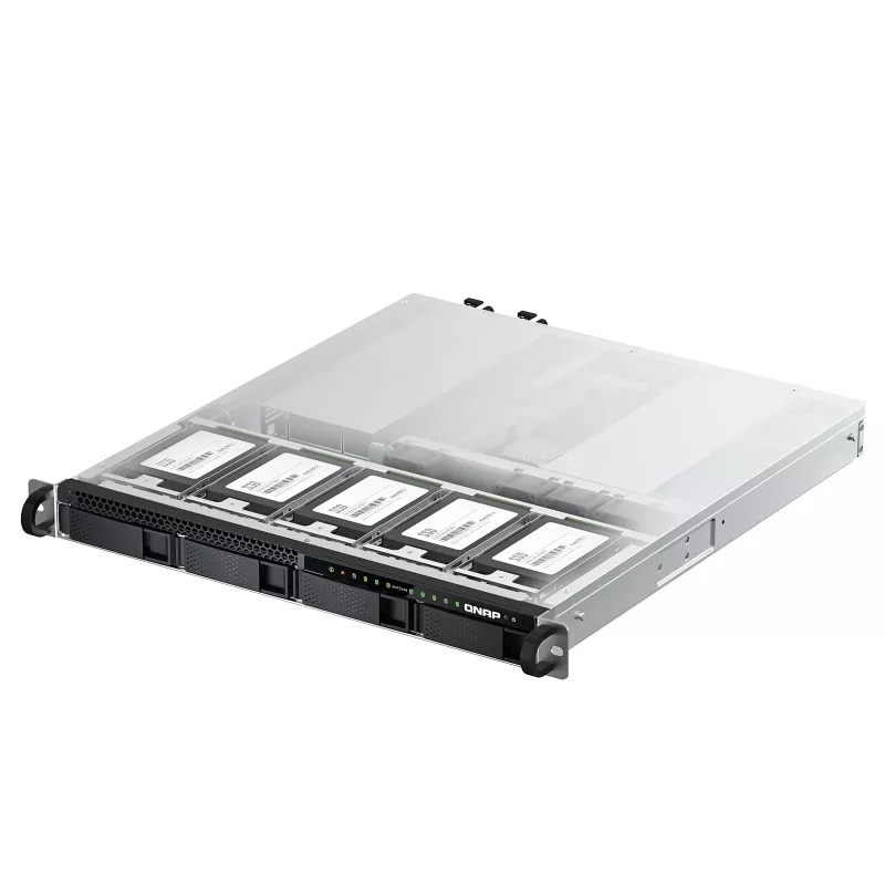 QNAP TS-h987XU-RP NAS Rack (1U) Intel Xeon E E-2334 16 GB DDR4 QuTS hero Melns, Sudrabs