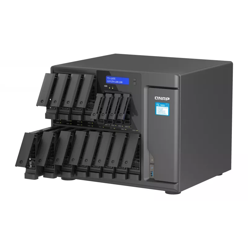 QNAP TS-1655 NAS Tornis Intel Atom® C5125 8 GB DDR4 0 TB QNAP Turbo System Melns