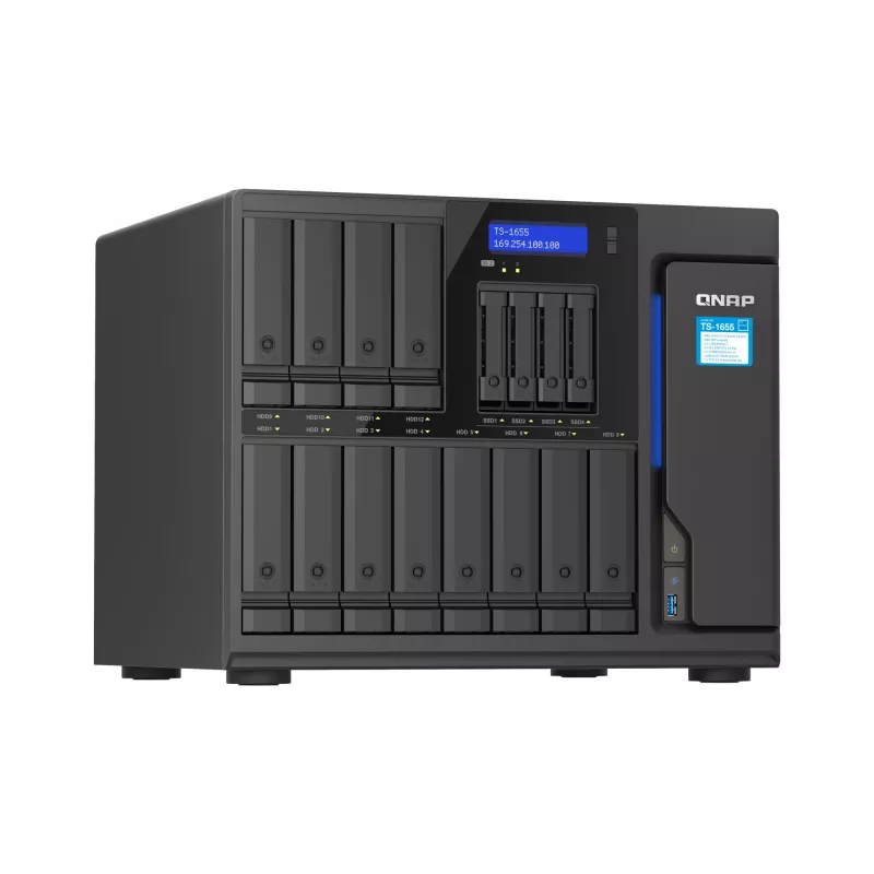 QNAP TS-1655 NAS Tornis Intel Atom® C5125 8 GB DDR4 0 TB QNAP Turbo System Melns