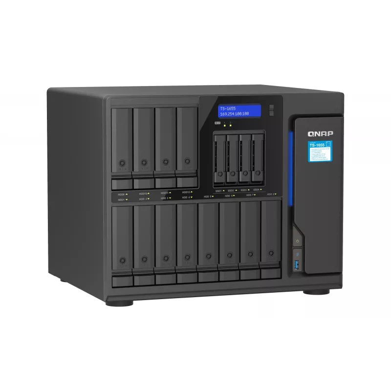 QNAP TS-1655 NAS Tornis Intel Atom® C5125 8 GB DDR4 0 TB QNAP Turbo System Melns
