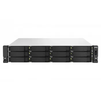 QNAP TS-h1887XU-RP NAS statīvs (2U) Intel Xeon E E-2334 16 GB DDR4 0 TB QuTS hero Melns, Balts