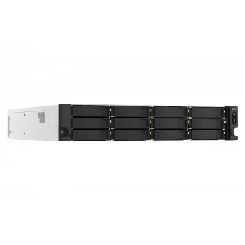QNAP TS-h1887XU-RP NAS statīvs (2U) Intel Xeon E E-2334 16 GB DDR4 0 TB QuTS hero Melns, Balts