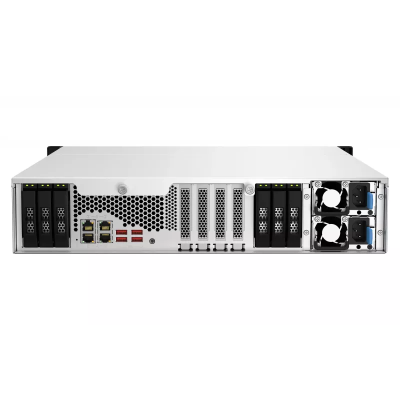 QNAP TS-H1887XU-RP NAS Rack (2U) Intel Xeon E E-2336 32 GB DDR4 0 TB QuTS hero Melns, Balts