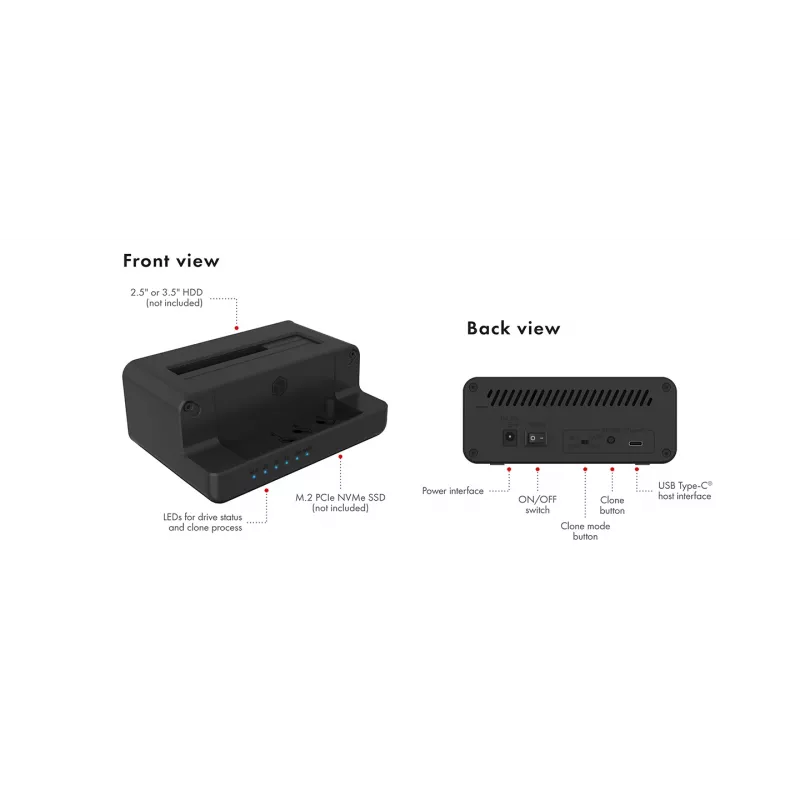 ICY BOX IB-2914MSCL-C31 USB 3.2 Gen 2 (3.1 Gen 2) Type-C Melns